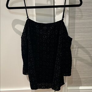 Bailey 44 Black Velvet Floral Top